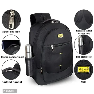 SKY GOLD Black Bag College Bag, School Bag, Office Bag SKY020-thumb0