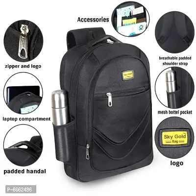 SKY GOLD Black Bag College Bag, School Bag, Office Bag SKY022