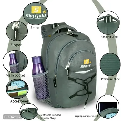 SKY GOLD Grey Bag, College Bag, School Bag, Office Bag SKY024-thumb0