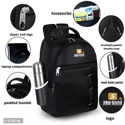 SKY GOLD Black Bag College Bag, School Bag, Office Bag SKY030-thumb0