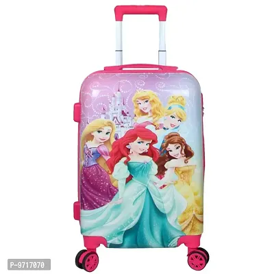 Small Check-in Suitcase (16 inch) - 5 Princess Printed Suitcase/ Trolley Bag for Kids/Gifting purposes - Pink-thumb0