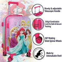 Small Check-in Suitcase (16 inch) - 5 Princess Printed Suitcase/ Trolley Bag for Kids/Gifting purposes - Pink-thumb4
