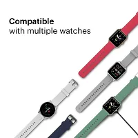 Lowfe Upgraded T55 / T500 Watch Cable, Watch Holder Magnetic 2 pin Cable, Watch Charging Cable, T55, T500 Charger 4mm Adapter Length 20 cm for SmartWatch (Charge only, Black)-thumb2