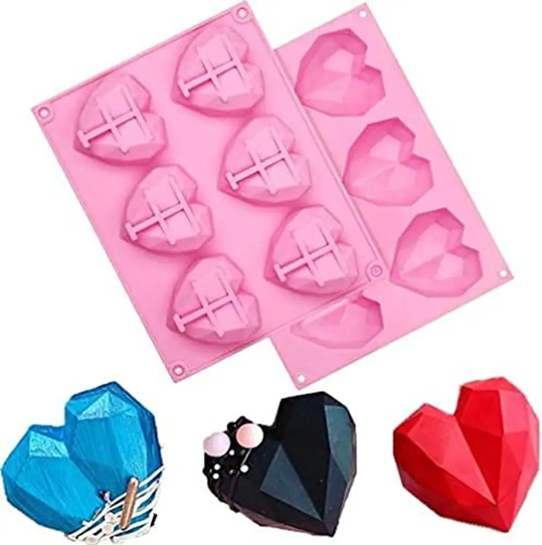 Silicone Candy Mold 2 Cavities 3D Heart - Pinata Heart Shape Ice