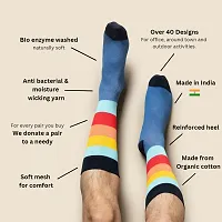 Bold Stripe Purple Crew Length Socks Pack Of 1 Unisex-thumb3