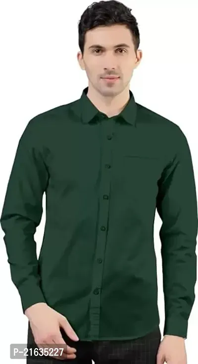 Men Solid Regular Fit Cotton Casual Shirt-thumb0