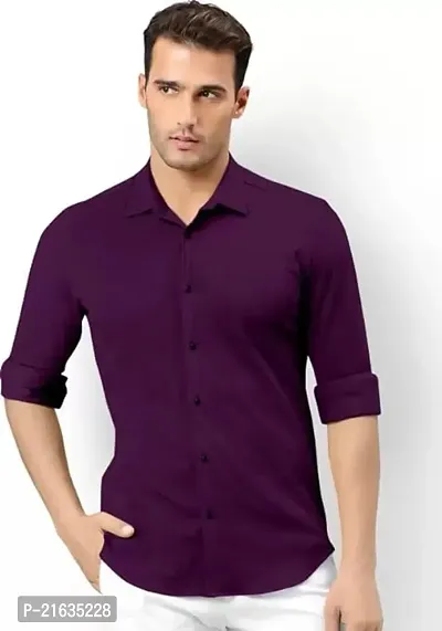 Men Solid Regular Fit Cotton Casual Shirt