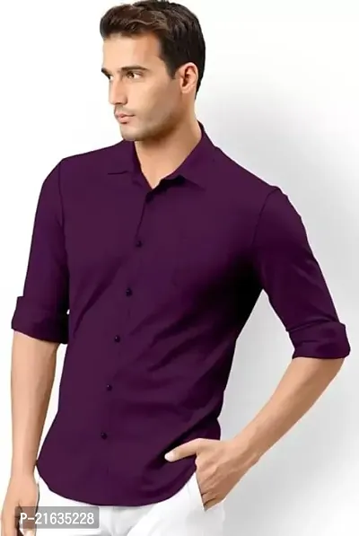 Men Solid Regular Fit Cotton Casual Shirt-thumb2