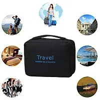 Black Toiletry Bag Travel Organizer Cosmetic Makeup Bag Unisex Travel Toiletry Kit  (Black)-thumb3