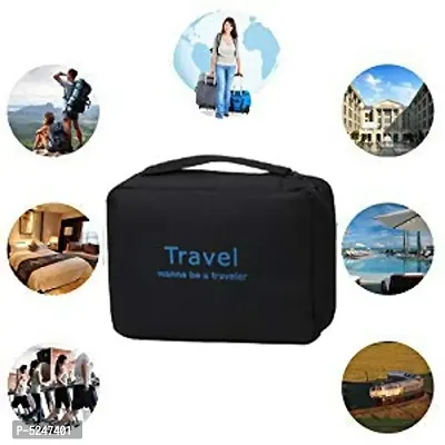 Black Toiletry Bag Travel Organizer Cosmetic Makeup Bag Unisex Travel Toiletry Kit  (Black)-thumb4