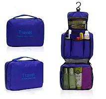 Black Toiletry Bag Travel Organizer Cosmetic Makeup Bag Travel Toiletry Kit Bag (Blue)-thumb1