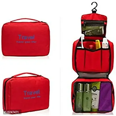RED Toiletry Bag Travel Organizer Cosmetic Bags Makeup Bag Toiletry Kit Travel Bag Travel Toiletry Bag Unisex-thumb0