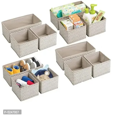 Non Woven Set of 12 Fordable Drawer Dividers Storage Boxes Closet Undergarment Under Bed Organizer-thumb0