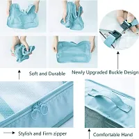Polyester 3 Packing Cubes with 3 Pouches and 1 Toiletry Organizer Bag (Light Blue) -Set of 7-thumb2