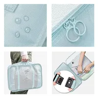 Polyester 3 Packing Cubes with 3 Pouches and 1 Toiletry Organizer Bag (Light Blue) -Set of 7-thumb3