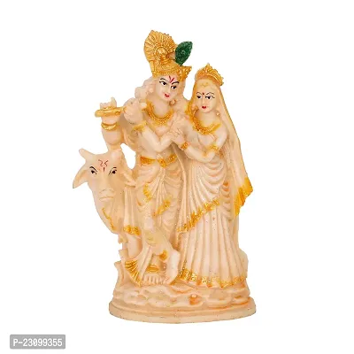 Radha Krishna Idol Murti With Cow Statue Handicraft Idol For Temple Home