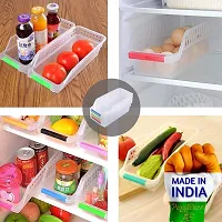 DYOMNIZY Layer Drain Fridge Storage Shelf Space Saver Food Organiser Rack (Colour as per Available, 4)-thumb2