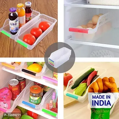 DYOMNIZY Layer Drain Fridge Storage Shelf Space Saver Food Organiser Rack (Colour as per Available, 4)-thumb5