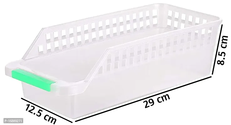 DYOMNIZY Layer Drain Fridge Storage Shelf Space Saver Food Organiser Rack (Colour as per Available, 4)-thumb5