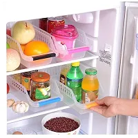 DYOMNIZY Layer Drain Fridge Storage Shelf Space Saver Food Organiser Rack (Colour as per Available, 4)-thumb1