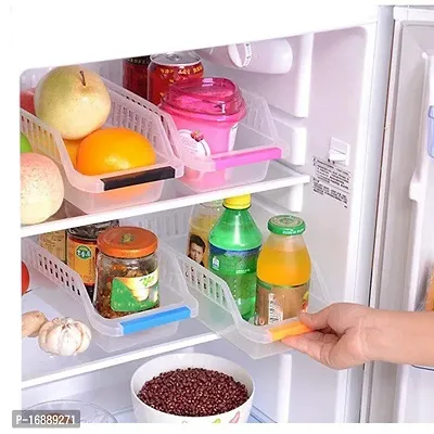 DYOMNIZY Layer Drain Fridge Storage Shelf Space Saver Food Organiser Rack (Colour as per Available, 4)-thumb2