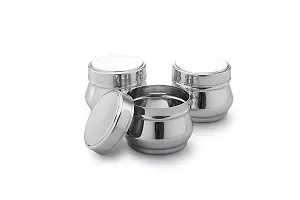 Expresso Stainless Steel Small/Mini Box Dabba/Container/Storage Box, Capacity-230ml Each, Set of 3-thumb1