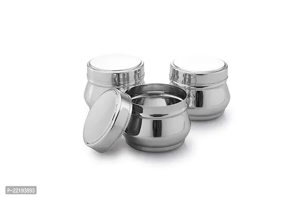 Expresso Stainless Steel Small/Mini Box Dabba/Container/Storage Box, Capacity-230ml Each, Set of 3-thumb2