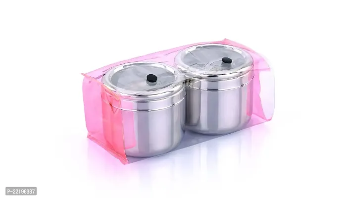 Expresso Stainless Steel Kitchen Storage Canister/Dabba/Box With See Through Lid Unbreakable Jar Set Of 2-200 ml Each-thumb2