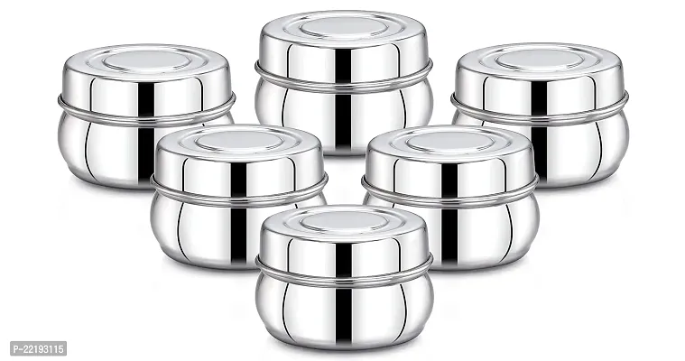 Expresso Stainless Steel Small/Mini Box Dabba/Container/Storage Box, Set of 6 (100 ml)