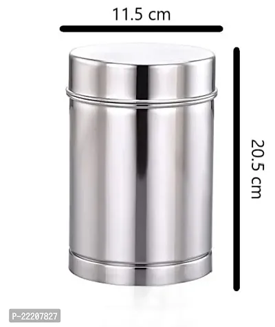 Expresso Stainless Steel 2 in 1 Multipurpose Milk Can/Chutney n Sambhar Barni with Steel Inner Separator Cup Small (2in1)-thumb4