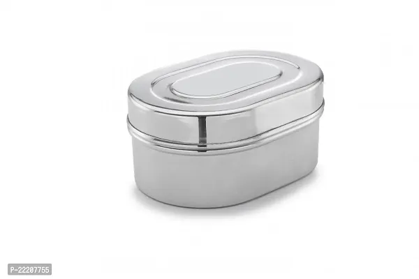 Expresso Stainless Steel Set of 3 pcs Food Storage Containers | Storage Box | Storage Dabba Set, Oval shape-thumb3