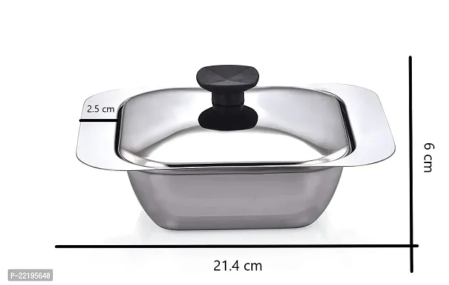 Expresso Stainless Steel Platinum Casserole with Lid, Multipurpose Use for Kitchen and Restaurant, Dishwasher Safe (Silver, 750 ml)-thumb3