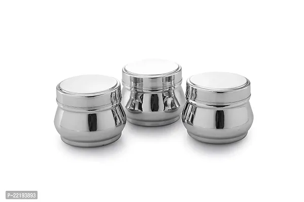 Expresso Stainless Steel Small/Mini Box Dabba/Container/Storage Box, Capacity-230ml Each, Set of 3-thumb0