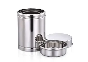 Expresso Stainless Steel 2 in 1 Multipurpose Milk Can/Chutney n Sambhar Barni with Steel Inner Separator Cup Small (2in1)-thumb1