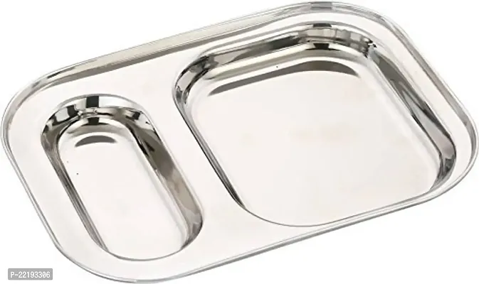 Expresso 2 in1 Rectangle Compartment Divided Plate/Kids Nasta Plate/Thali/Bhojan Thali/Mess Tray/Dinner Plate