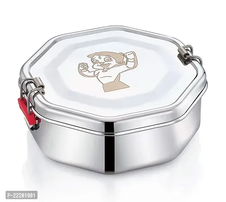 Expresso Stainless Steel Lunch Box for School, Office Tiffin - Hexagon Shape - Cartoon Design