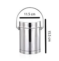 Expresso Stainless Steel 2 in 1 Multipurpose Milk Can/Chutney n Sambhar Barni with Steel Inner Separator Cup Small (CST)-thumb3