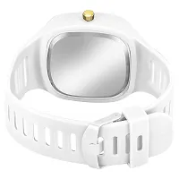 MEELANA Unique Dial Analog Silicon Strap Stylish Designer Analog Watch for Boys & Men (Multi Color) (White)-thumb4