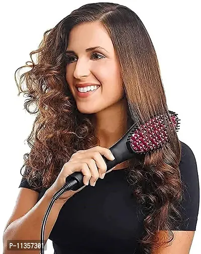 MEELANA Hair Electric Comb Brush 3 in 1 Ceramic Fast Hair Straightener For Women's Hair Straightening Brush with LCD Screen, Temperature Control Display Lucario (Black)-thumb2