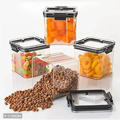 MEELANA Plastic Airtight Container Jar Set For Kitchen-750ML Set Of 6 Made In India