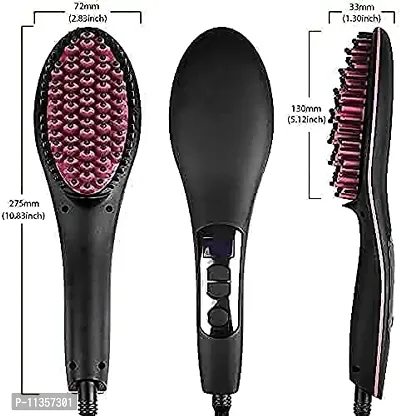 MEELANA Hair Electric Comb Brush 3 in 1 Ceramic Fast Hair Straightener For Women's Hair Straightening Brush with LCD Screen, Temperature Control Display Lucario (Black)-thumb3