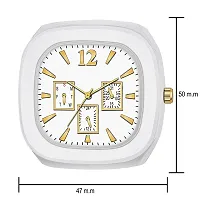 MEELANA Unique Dial Analog Silicon Strap Stylish Designer Analog Watch for Boys & Men (Multi Color) (White)-thumb3