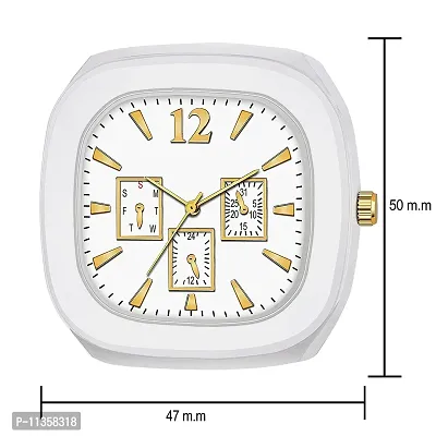 MEELANA Unique Dial Analog Silicon Strap Stylish Designer Analog Watch for Boys & Men (Multi Color) (White)-thumb4