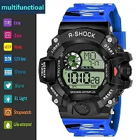 KALAKUNJ Presents Digital Sports Watch for Men & Boys Multi Functional Black Dial Shockproof Automatic (Blue)-thumb1