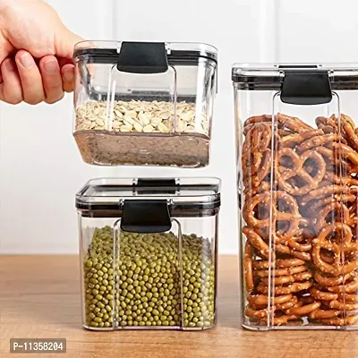 MEELANA Plastic Airtight Container Jar Set For Kitchen-750ML Set Of 6 Made In India-thumb5