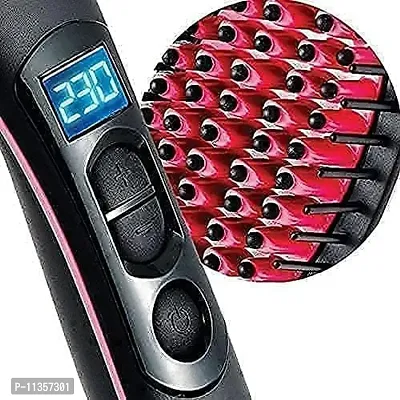 MEELANA Hair Electric Comb Brush 3 in 1 Ceramic Fast Hair Straightener For Women's Hair Straightening Brush with LCD Screen, Temperature Control Display Lucario (Black)-thumb5