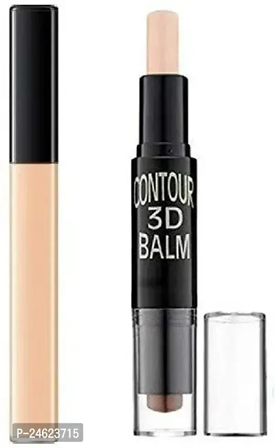 Face MAKEUP COMBO 1 OIL FREE PRIMER, 1-3D CONTOUR CONCEALER STICK, 1 LIQUID OIL FREE FOUNDATION, 1 MAKE UP SETTING RAY FIXER-thumb2