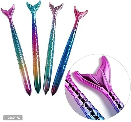 Mermaid Fish Tail Shape Gel Pen for Girls/Cute Gel Pen Stationery, Best Birthday Return Gift For Girls, Fish Shape Blue Gel Pen, Pen Set For Kids (4)-thumb2