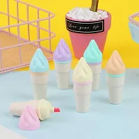 Icecream cone Shape Highlighters | Set Of 6 Shades | Chisel Tip Fine Grip Marker Pen | Ideal Gifts For Kids (PACK OF 1 SET(6PCS)-thumb2