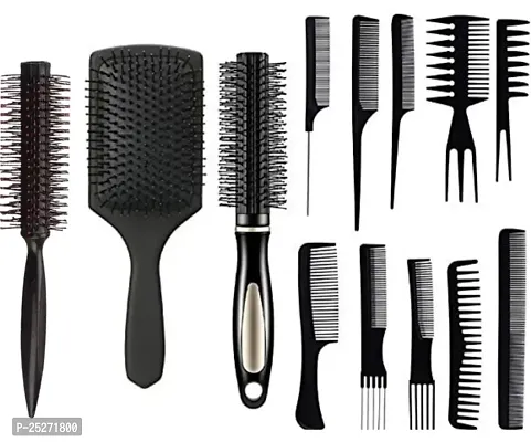 10 Pieces Hair  Comb Set Paddle Brush Detangle Hair Brush and Black Combs for Men and Women Wet, Dry, Curly and Straight Hair-thumb0